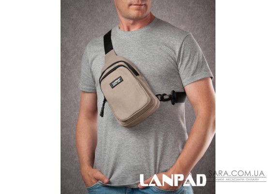 Сумка Чоловіча на плече нейлон Lanpad 86803 khaki мал