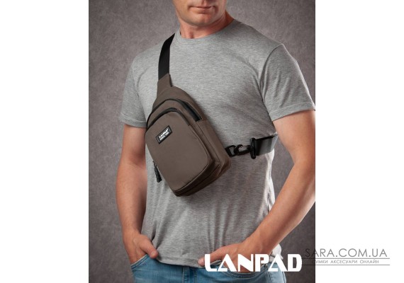 Сумка Чоловіча на плече нейлон Lanpad 86803 brown мал