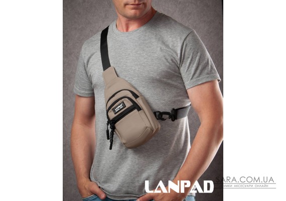 Сумка Чоловіча на плече нейлон Lanpad A65365 khaki мал