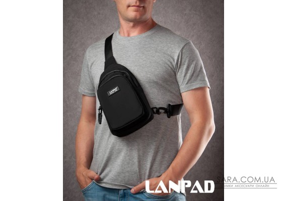Сумка Чоловіча на плече нейлон Lanpad 86803 black мал