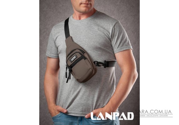 Сумка Чоловіча на плече нейлон Lanpad A65365 brown мал