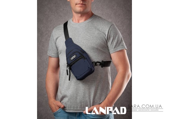 Сумка Чоловіча на плече нейлон Lanpad A65365 blue мал