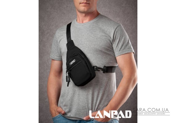 Сумка Чоловіча на плече нейлон Lanpad A65365 black мал