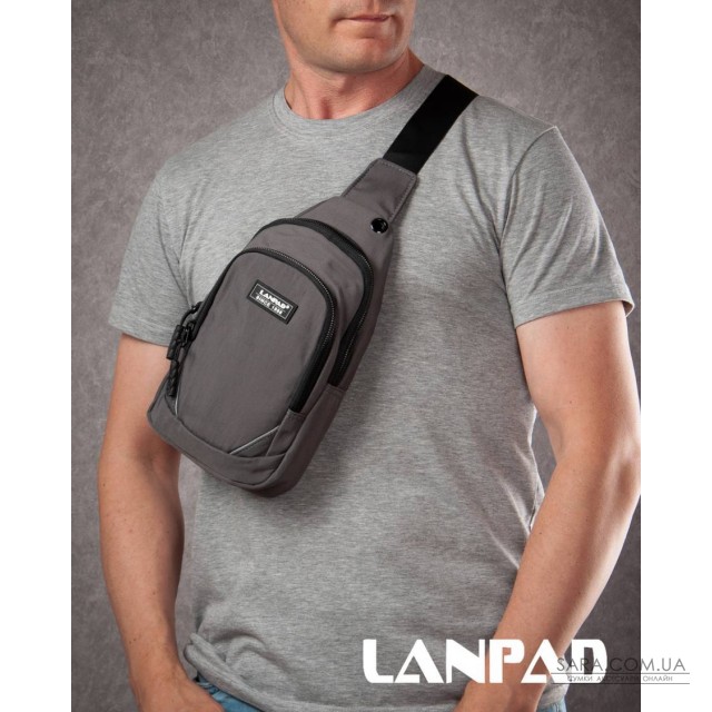 Сумка Чоловіча на плече нейлон Lanpad 8805 grey мал Сумка Чоловіча на плече нейлон Lanpad 8805 grey мал