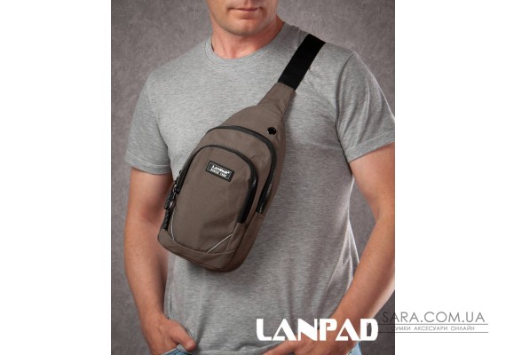 Сумка Чоловіча на плече нейлон Lanpad 8805 brown мал
