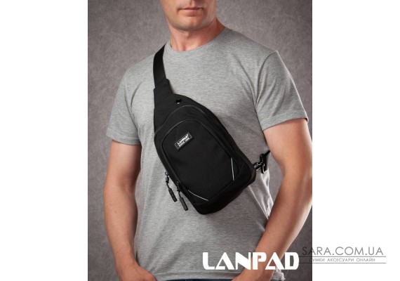 Сумка Чоловіча на плече нейлон Lanpad 8805 black мал