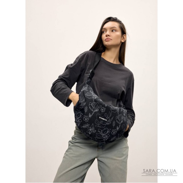 Жіноча сумка Sambag HOBO Bag-glove принт "Blossom" Жіноча сумка Sambag HOBO Bag-glove принт "Blossom"