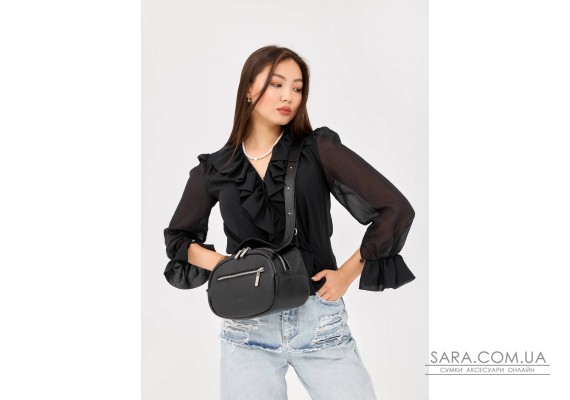 Сумка шкіряна через плече жіноча Sambag  Grace чорна