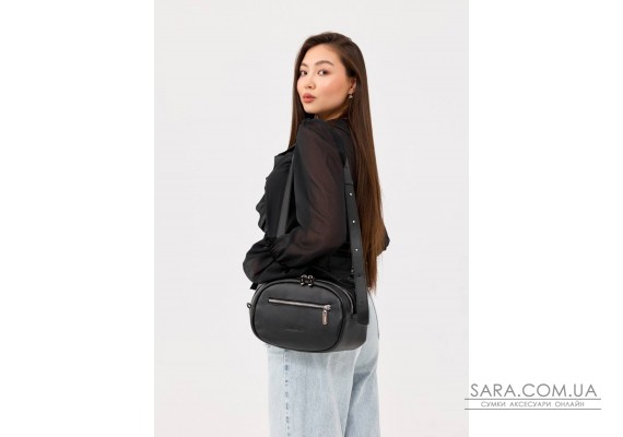 Сумка шкіряна через плече жіноча Sambag  Grace чорна