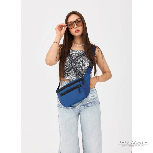 Жіноча сумка на пояс бананка Sambag Tirso Max синя Жіноча сумка на пояс бананка Sambag Tirso Max синя