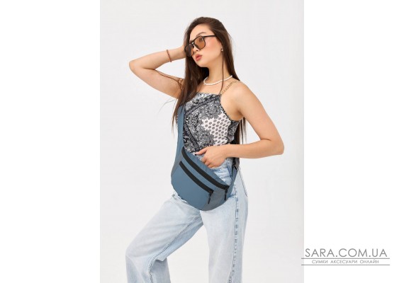 Жіноча сумка на пояс бананка Sambag Tirso  Max блакитна