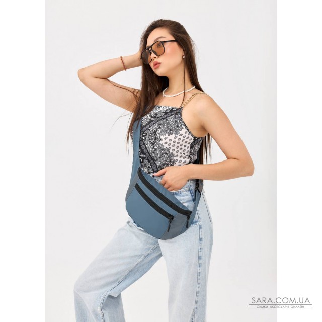 Жіноча сумка на пояс бананка Sambag Tirso Max блакитна Жіноча сумка на пояс бананка Sambag Tirso Max блакитна