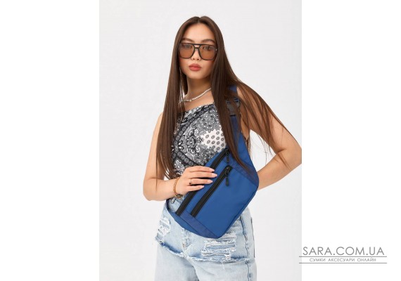 Жіноча сумка на пояс бананка Sambag Tirso Max синя