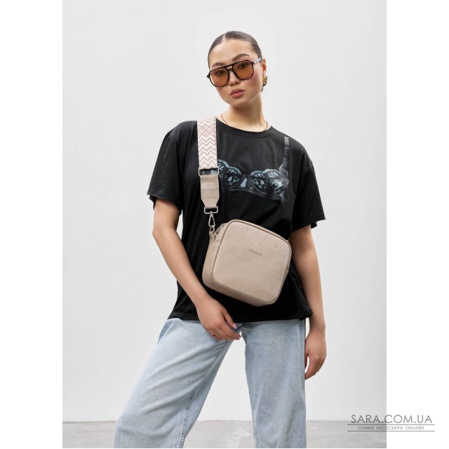 Жіноча сумка кроссбоді Sambag Frame бежева Жіноча сумка кроссбоді Sambag Frame бежева