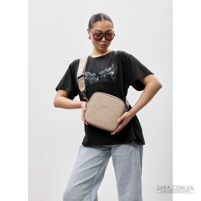 Жіноча сумка кроссбоді Sambag Frame бежева Жіноча сумка кроссбоді Sambag Frame бежева