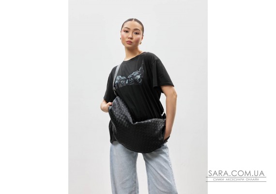Жіноча сумка Sambag HOBO Bag-glove чорна структурна