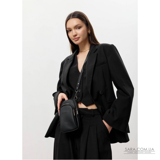 Жіноча сумка Sambag Modena фактурна чорна Жіноча сумка Sambag Modena фактурна чорна