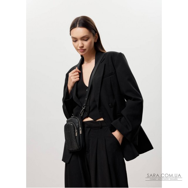 Жіноча сумка Sambag Modena фактурна з принтом крокодила Жіноча сумка Sambag Modena фактурна з принтом крокодила