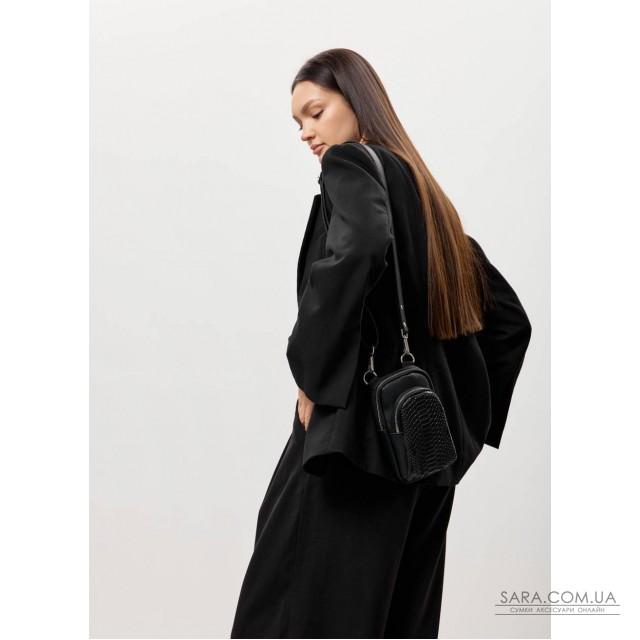 Жіноча сумка Sambag Modena фактурна з принтом крокодила Жіноча сумка Sambag Modena фактурна з принтом крокодила