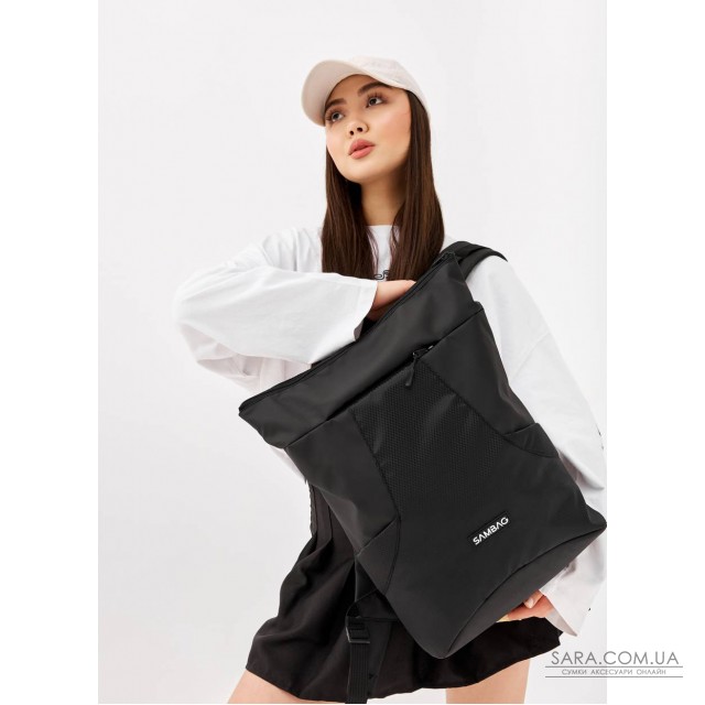 Жіночий рюкзак ролл Sambag RollTop X чорний оксфорд Жіночий рюкзак ролл Sambag RollTop X чорний оксфорд