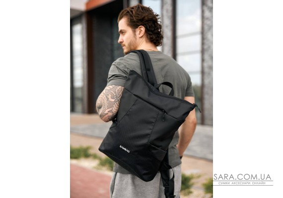 Чоловічий рюкзак ролл Sambag RollTop X чорний оксфорд