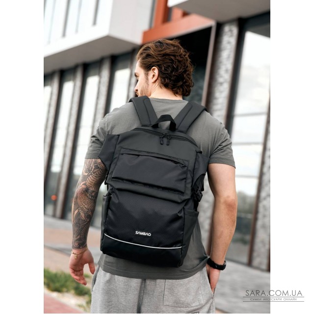 Чоловічий рюкзак Sambag Aura L чорний Чоловічий рюкзак Sambag Aura L чорний