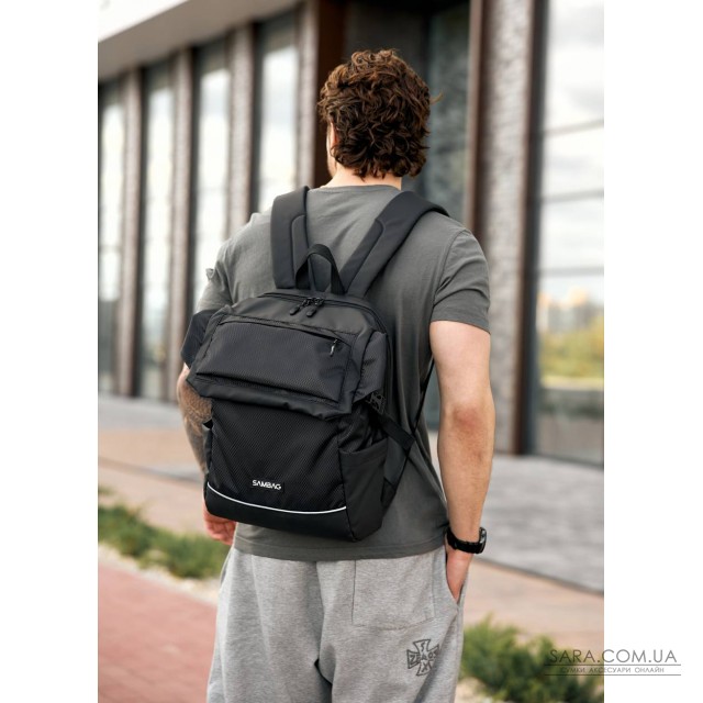Чоловічий рюкзак Sambag Aura чорний оксфорд Чоловічий рюкзак Sambag Aura чорний оксфорд