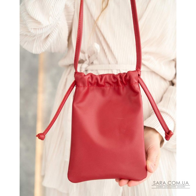 Шкіряна жіноча сумка «Mia» червона WeLassie дешево Шкіряна жіноча сумка «Mia» червона WeLassie дешево