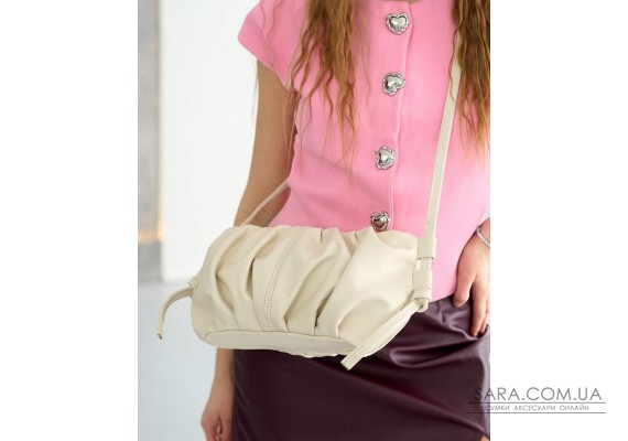 Жіноча шкіряна сумка «Rita» молочна WeLassie