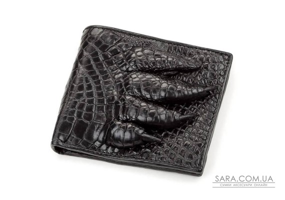 Гаманець чоловічий CROCODILE LEATHER 18200 з натуральної шкіри крокодила Чорний