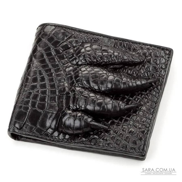 Гаманець чоловічий CROCODILE LEATHER 18200 з натуральної шкіри крокодила Чорний Гаманець чоловічий CROCODILE LEATHER 18200 з натуральної шкіри крокодила Чорний
