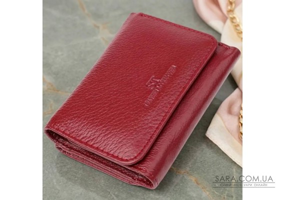 Компактний гаманець зручного формату із натуральної шкіри ST Leather 23077 Бордовий