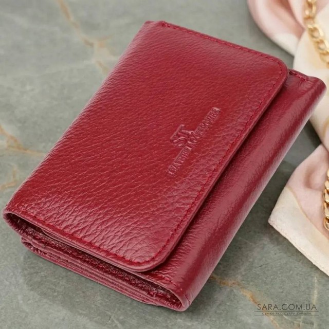 Компактний гаманець зручного формату із натуральної шкіри ST Leather 23077 Бордовий Компактний гаманець зручного формату із натуральної шкіри ST Leather 23077 Бордовий