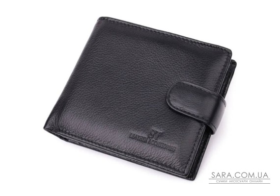 Отменный горизонтальный бумажник для мужчин из натуральной кожи ST Leather 22465 Черный