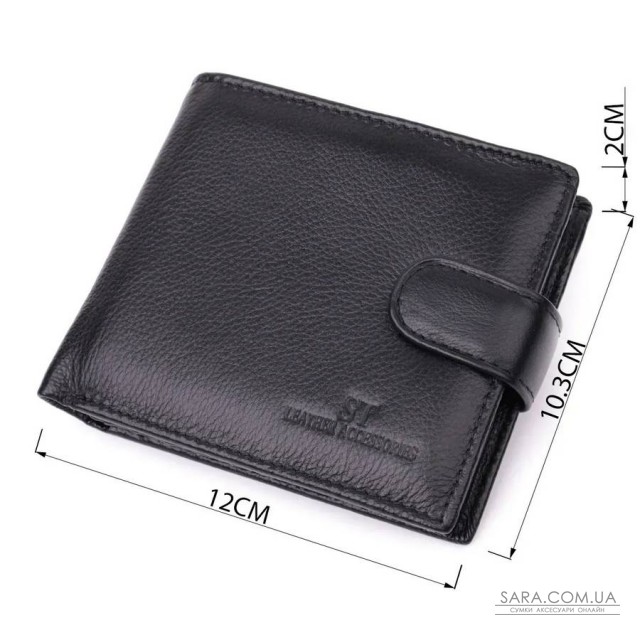 Отменный горизонтальный бумажник для мужчин из натуральной кожи ST Leather 22465 Черный Отменный горизонтальный бумажник для мужчин из натуральной кожи ST Leather 22465 Черный
