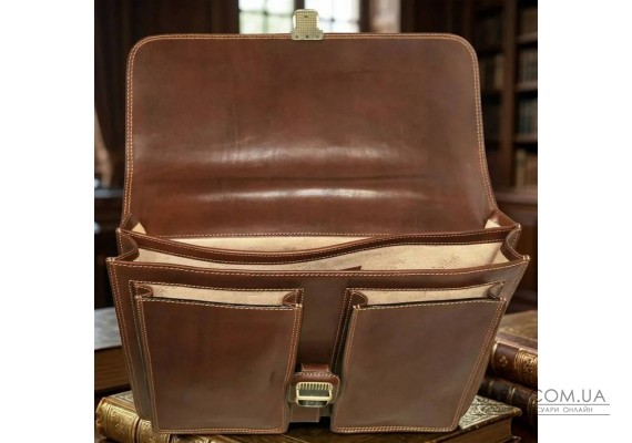 Чоловічий діловий портфель Tony Perotti Italico 8013/42 (90388) Коньячний