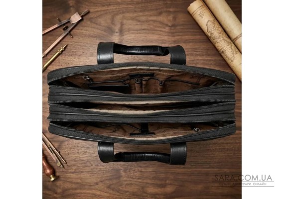 Чоловічий портфель з натуральної шкіри Tony Perotti Italico 7044-40 nero (90641) Чорний