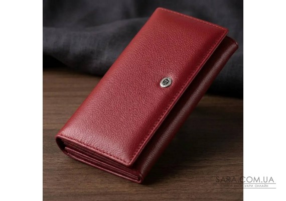 Гаманець на магнітах з клапаном жіночий ST Leather 19244 Бордовий