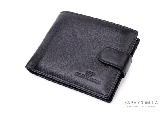 Горизонтальний чоловічий гаманець із натуральної шкіри ST Leather 22443 Чорний