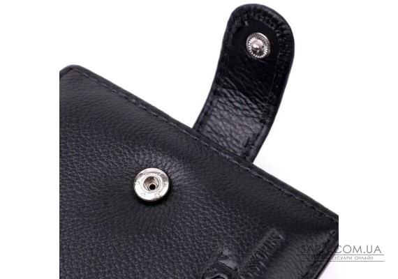 Горизонтальний чоловічий гаманець із натуральної шкіри ST Leather 22443 Чорний