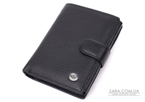 Солідний чоловічий гаманець з натуральної шкіри ST Leather 22467 Чорний