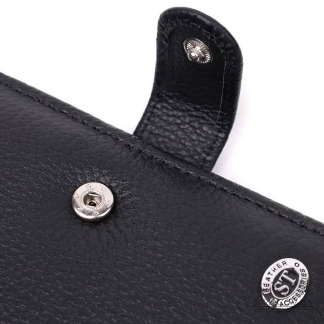 Солідний чоловічий гаманець з натуральної шкіри ST Leather 22467 Чорний Солідний чоловічий гаманець з натуральної шкіри ST Leather 22467 Чорний