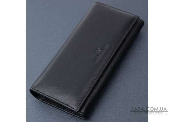 Класичний жіночий гаманець з натуральної шкіри ST Leather 22676 Чорний