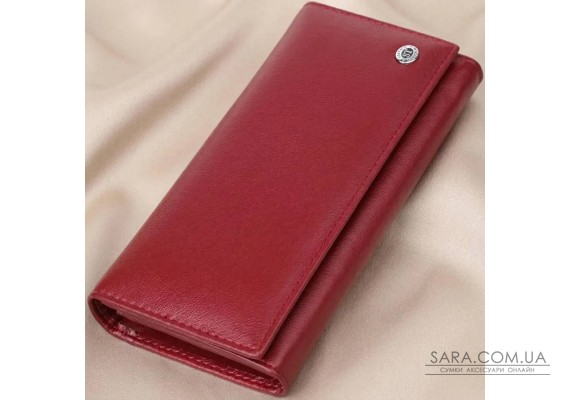 Місткий жіночий гаманець із натуральної шкіри ST Leather 23089 Бордовий