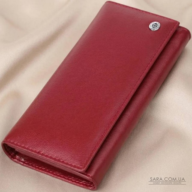 Місткий жіночий гаманець із натуральної шкіри ST Leather 23089 Бордовий Місткий жіночий гаманець із натуральної шкіри ST Leather 23089 Бордовий