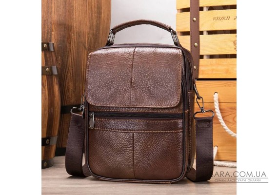 Невелика шкіряна сумка Vintage 23160 Коричневий
