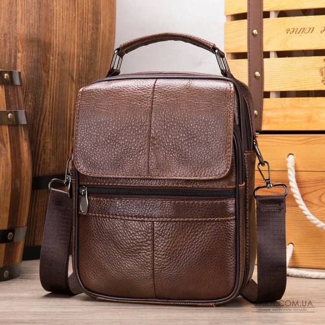 Невелика шкіряна сумка Vintage 23160 Коричневий Невелика шкіряна сумка Vintage 23160 Коричневий