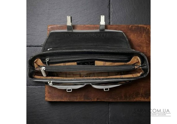 Мужской портфель из натуральной кожи Tony Perotti Italico 9276G-35 (90416) Черный
