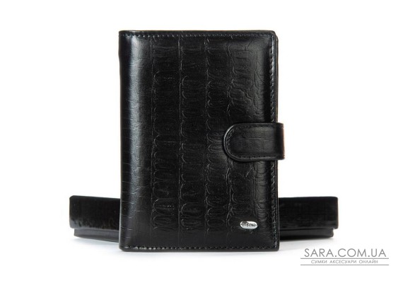 Чоловічий гаманець Classic із шкіри Croco DR. BOND M1CR1 black