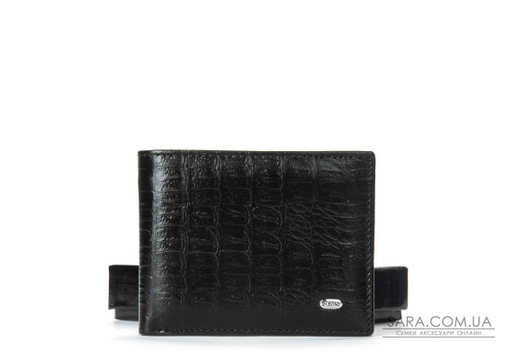 Чоловічий гаманець Classic із шкіри Croco DR. BOND MSM-8CR1 black